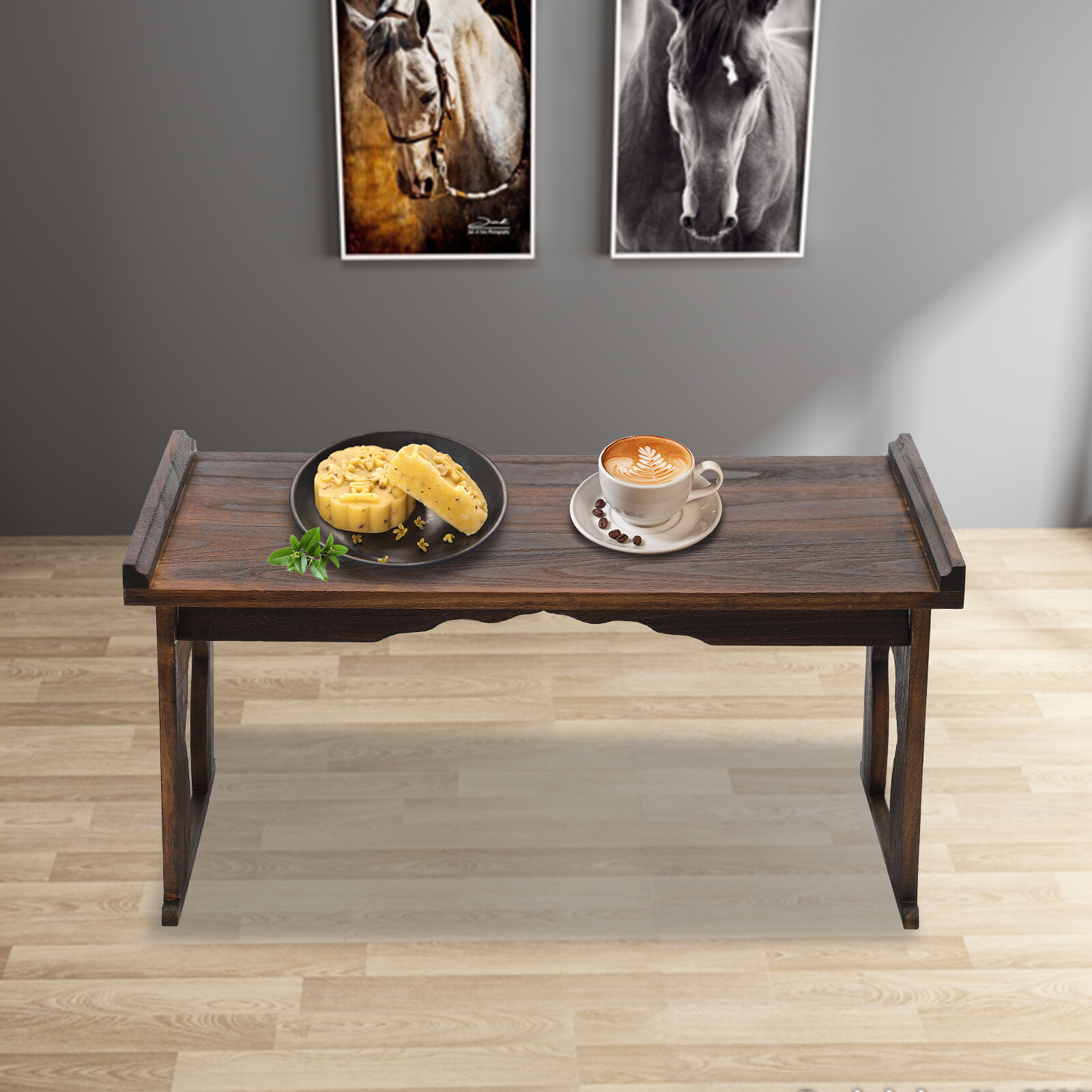 Japanese Floor Table Folding Coffee Table Tea Table Wood Altar Table 80*45*40cm