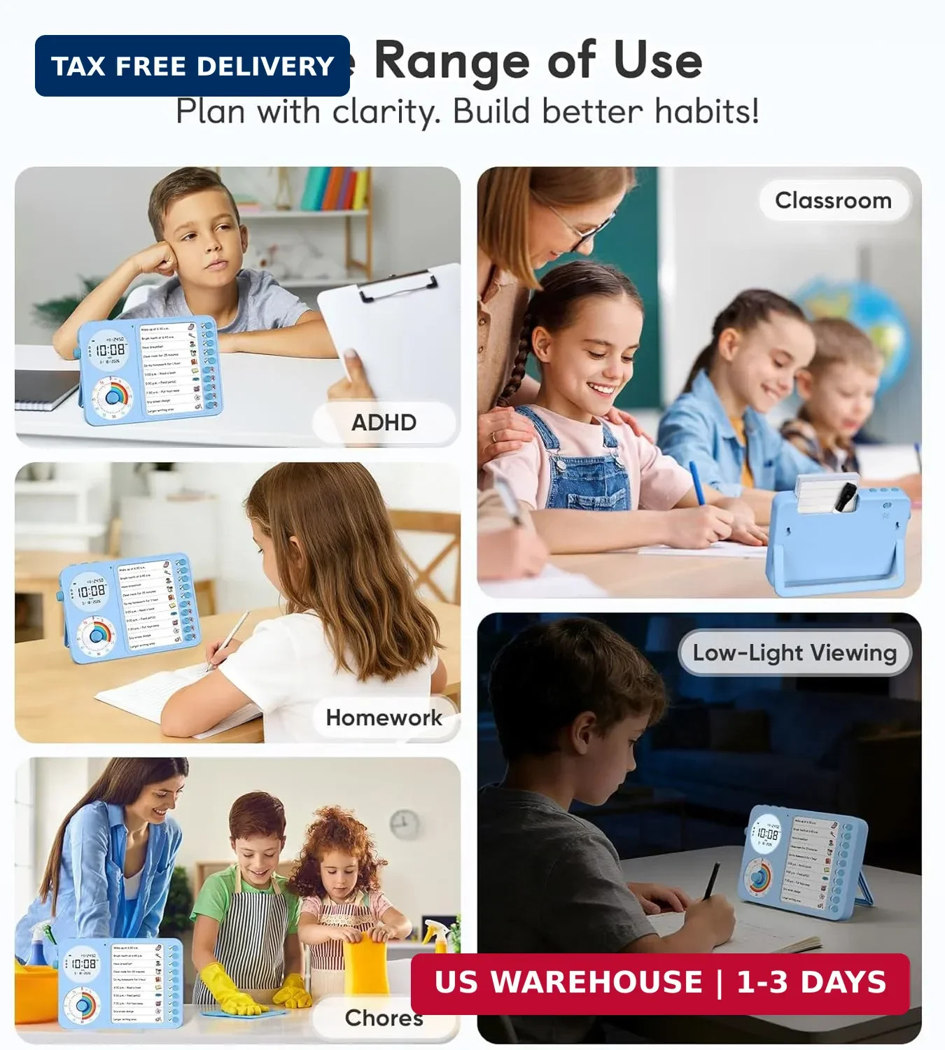 3-in-1 Visual Timer & ADHD Tool for Kids - ADHD Task Timer for Adults with Visua