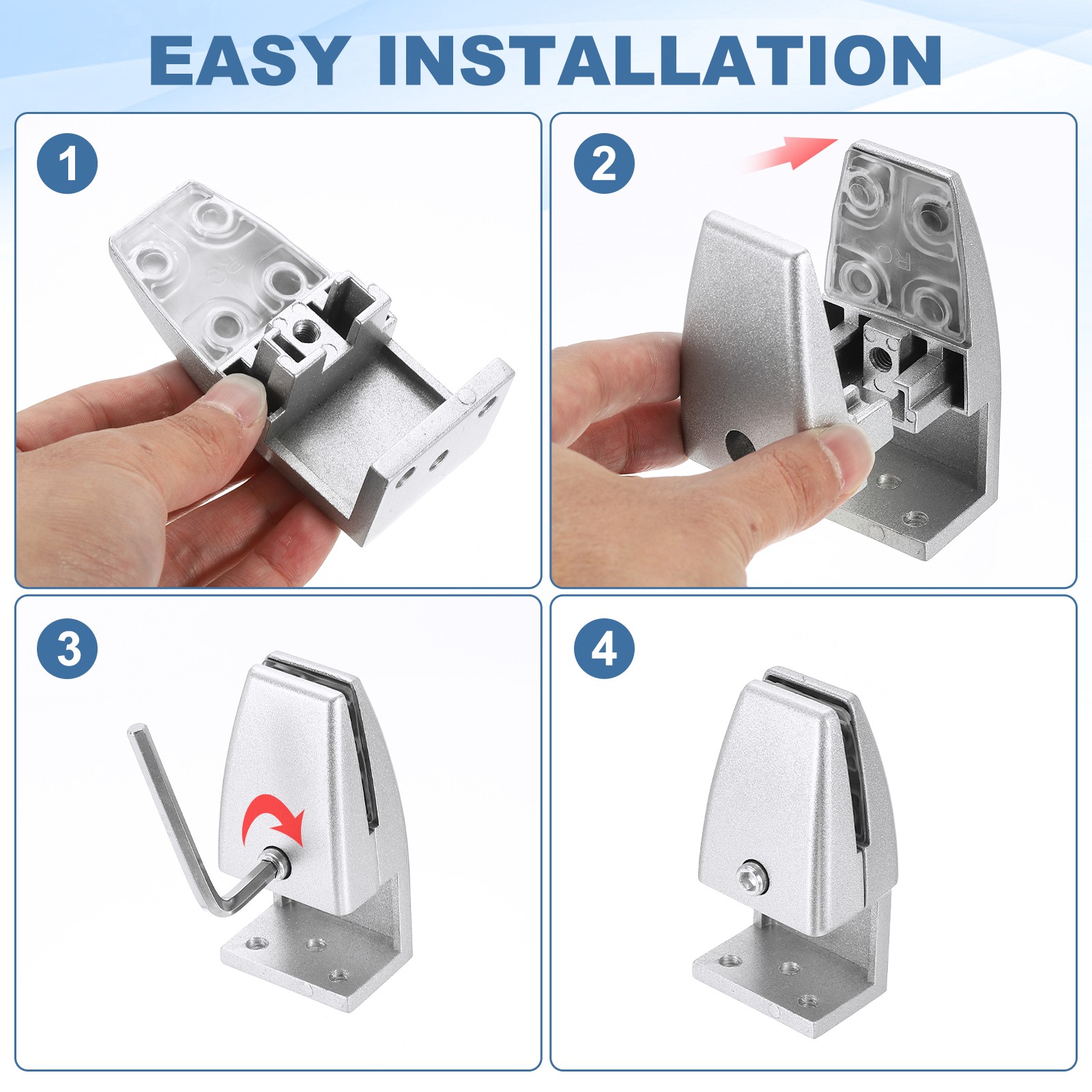 6 Pcs Adjustable Desk Divider Partition Clips,L-Shape Guard Support,Matte White