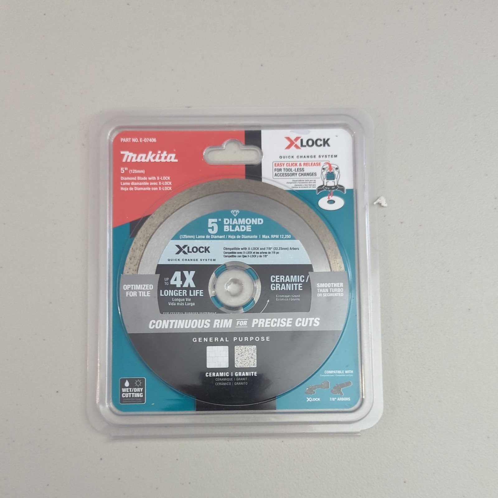 Makita E-07406 X Lock 5” Diamond Cutting Wheel New