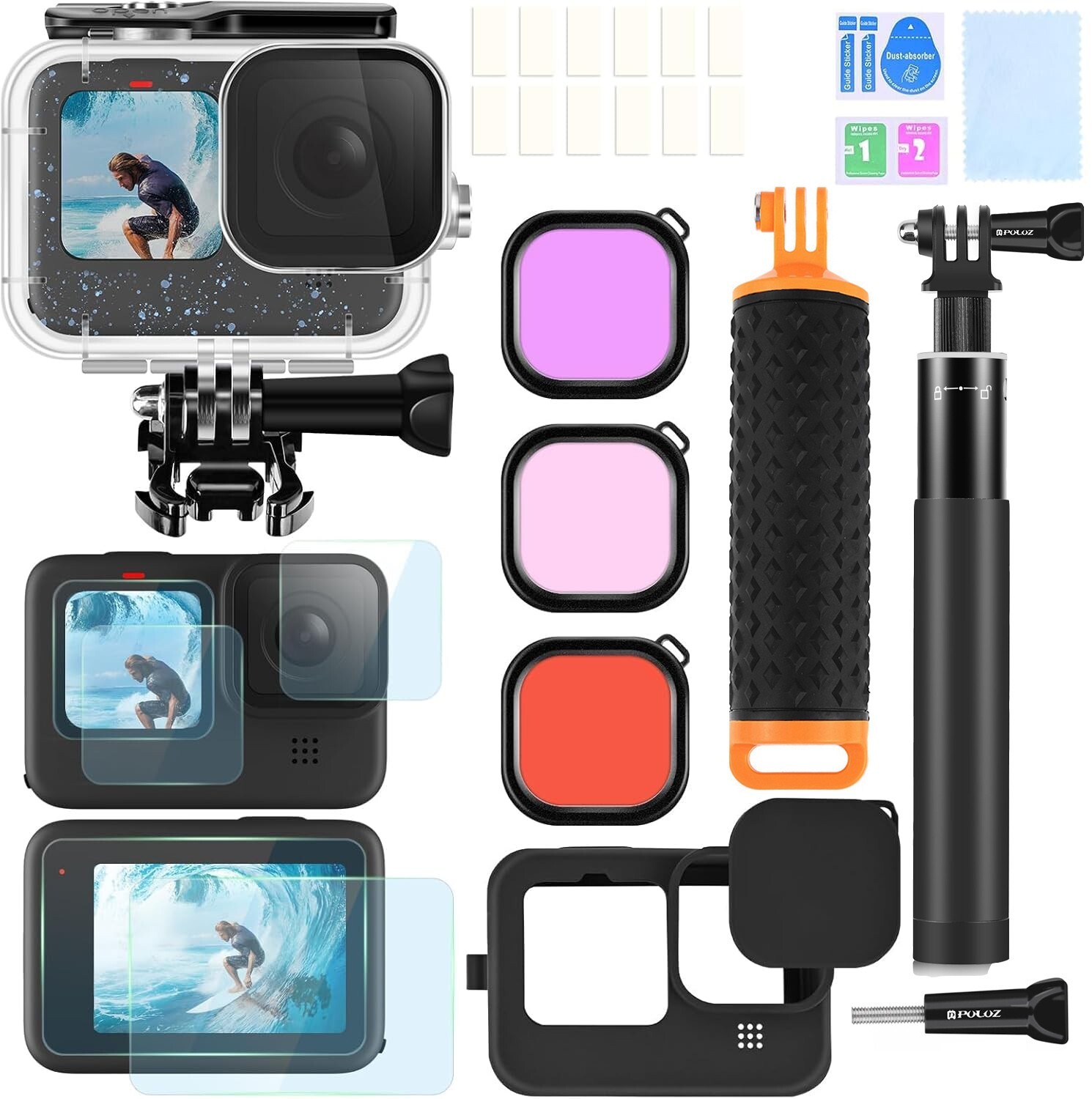 Selfie Stick Monopod Accessories Kit for Gopro Go pro HD Hero 13 12 11 10 9 8 7