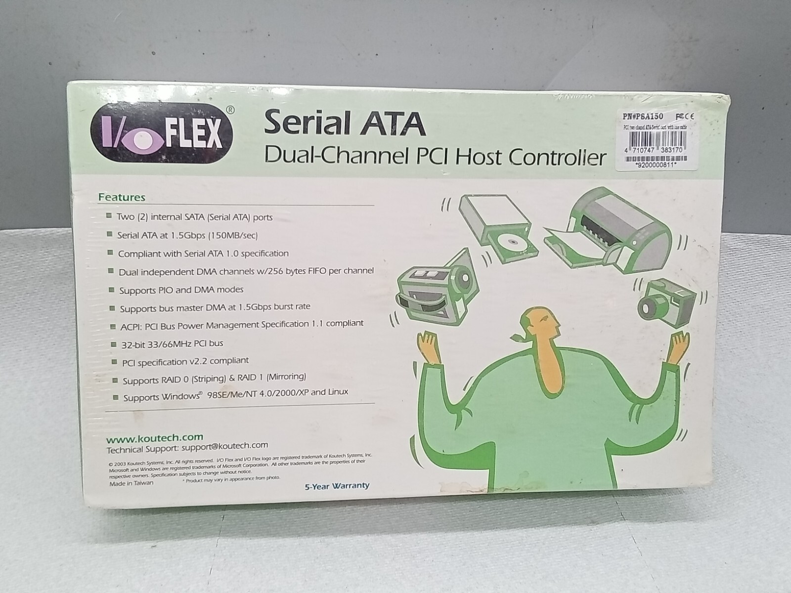 NEW I/O Flex SERIAL ATA DUAL-CHANNEL PCI HOST CONTROLLER