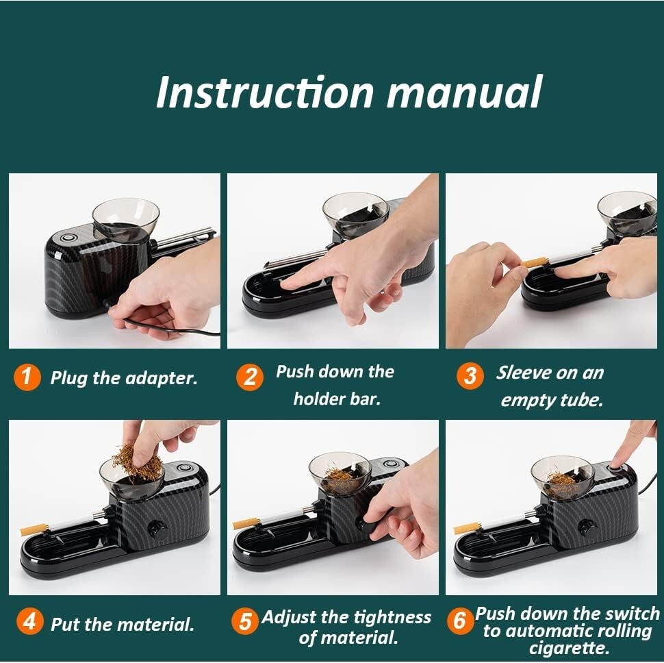 Electric Cigarette Rolling Machine, Portable Tobacco Injector Machine can Grind