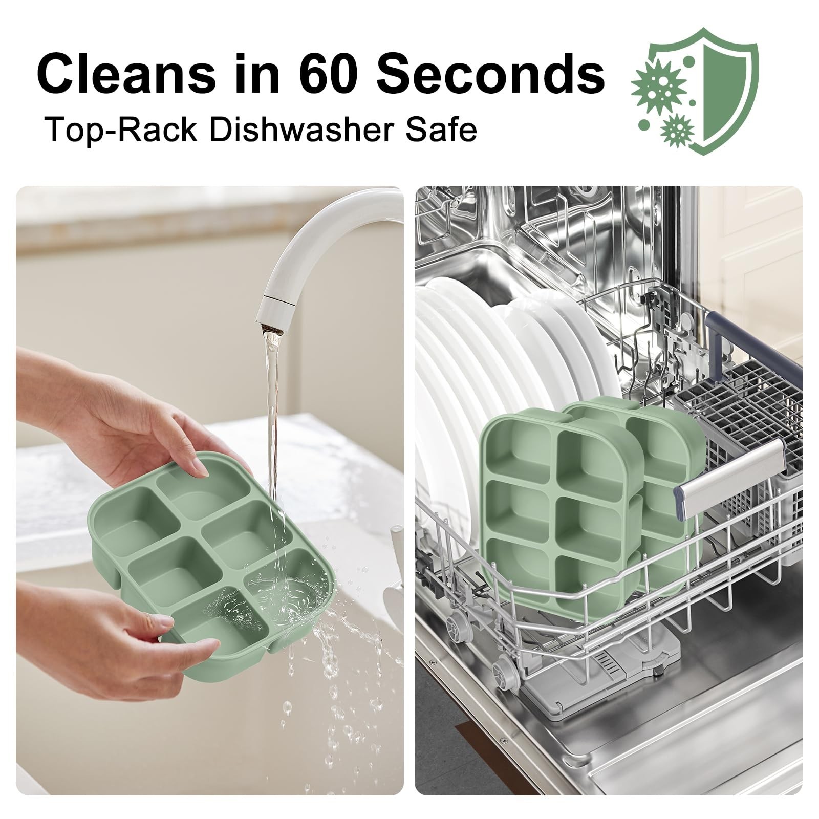 Tvmania Ice Cube Tray 2 Pack Large Silicone Square Ice Maker Removable Lid