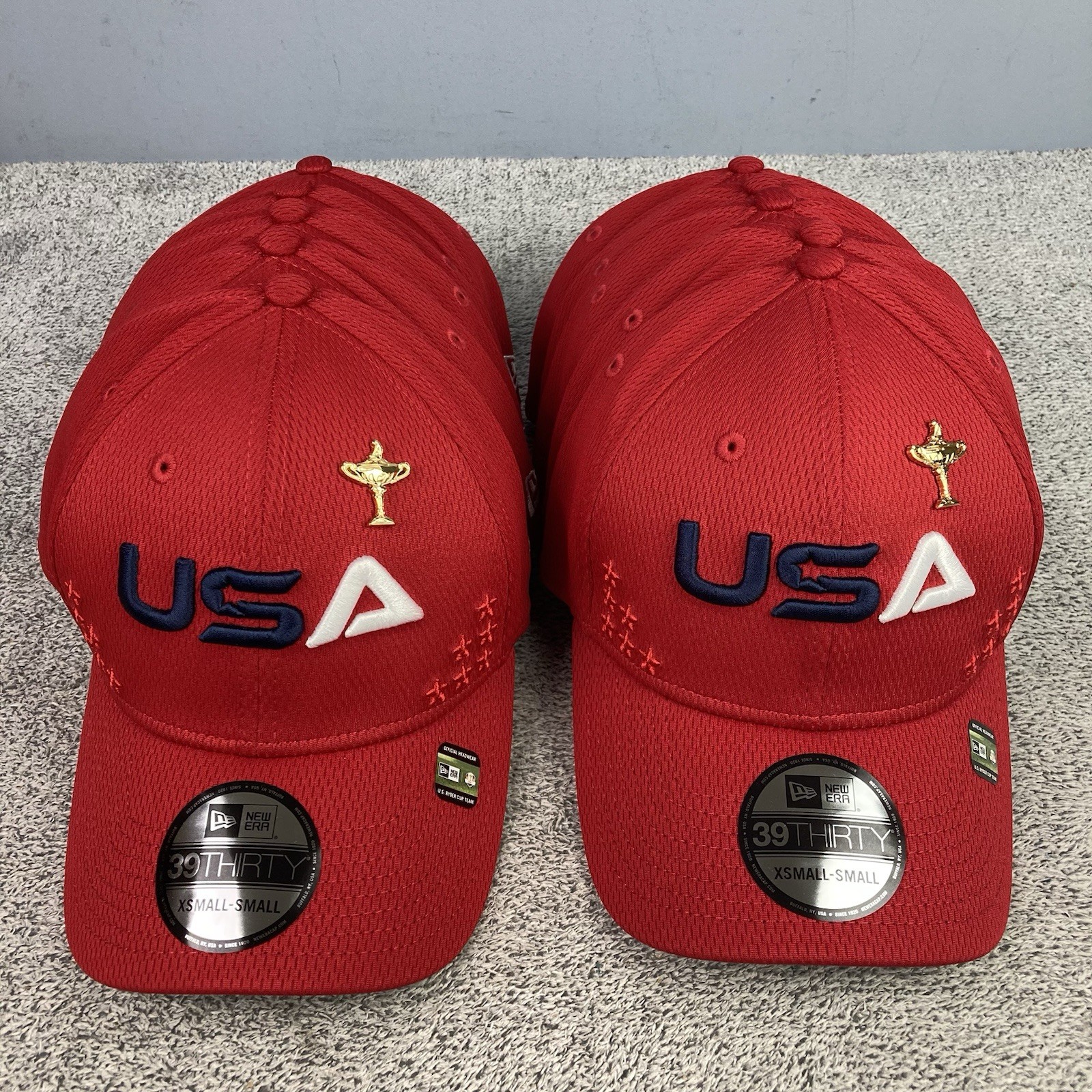 New Era 39THIRTY USA Ryder Cup 2025 Bethpage Golf Fitted Hat Red Sz XS/S -Lot 10