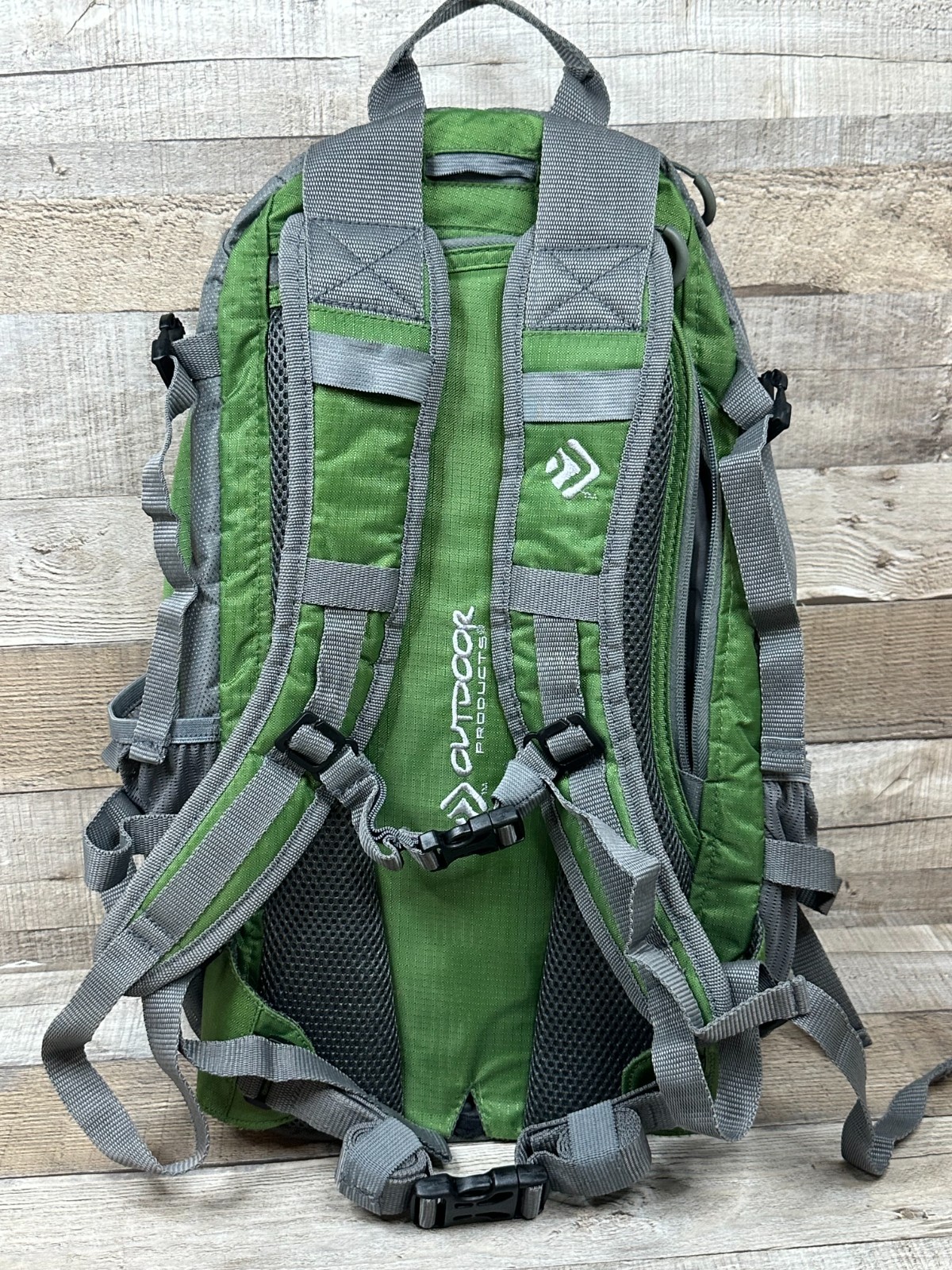 Outdoor Products Backpack Multi Pockets Green Hydration Backpack No Bladder 18"