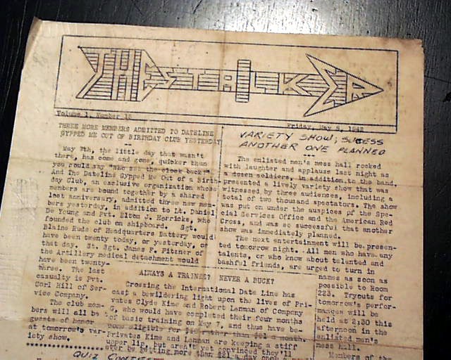 Rare ESCORT AIRCRAFT CARRIERS World War II Atlantic Ocean 1942 Amateur Newspaper