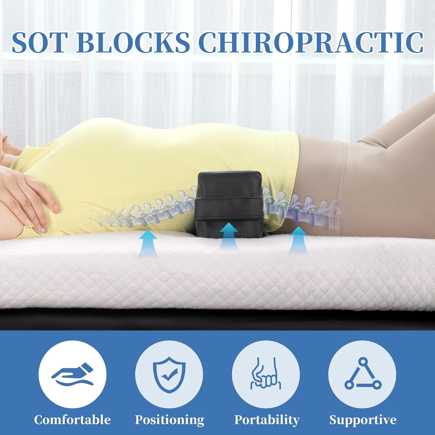 2 Pcs Anterior Pelvic Tilt Corrector, Sacral Blocks with Strong Support, Sacral