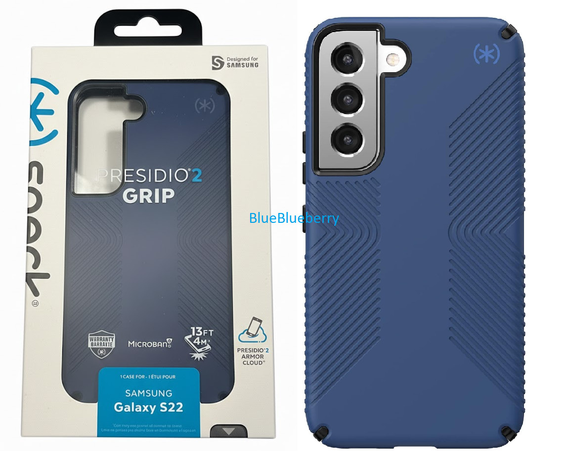 Speck Presidio2 Grip Series Case for Samsung Galaxy S22 - Blue Black