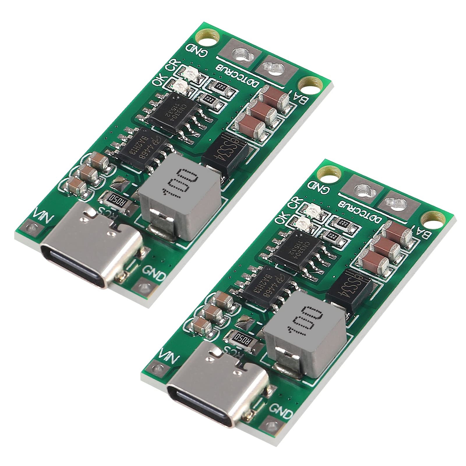 ATNSINC 2PCS Multi-Cell 2S 3S 4S Type-C USB Boost Converter to 8.4V 2A