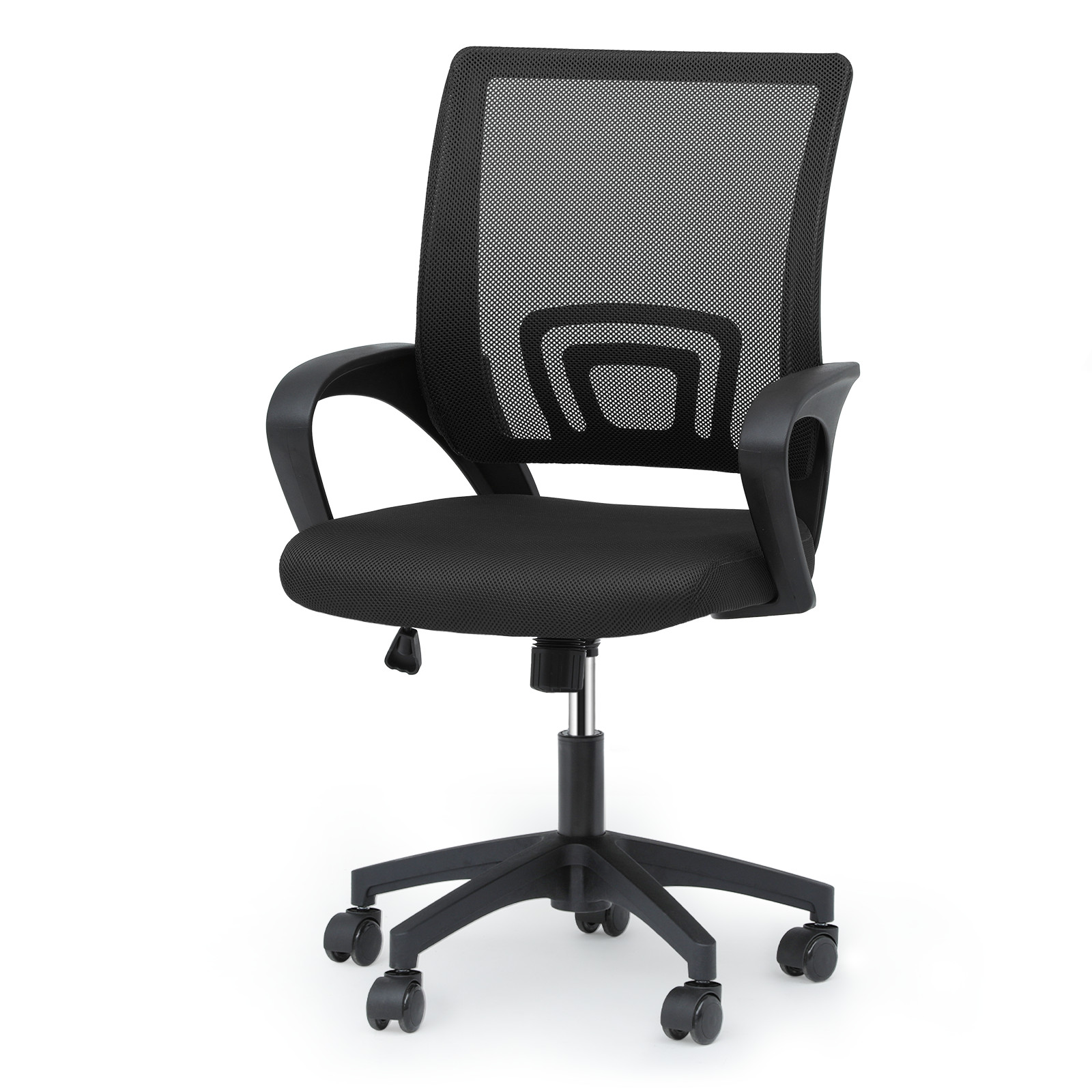 Rolling Computer Chair[PURE BLACK]Breathable Mesh Meeting Room Home Office Seat