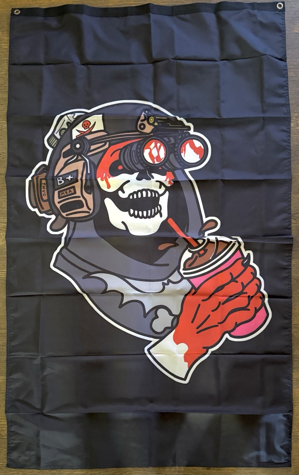 Wasteland Kooks “Misfortunes” Flag White Black & Red