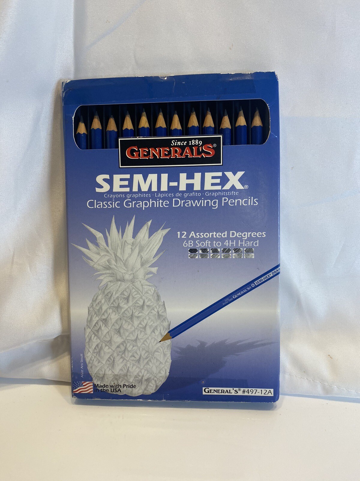 Semi-Hex Graphite Drawing Pencils 12/Pkg-