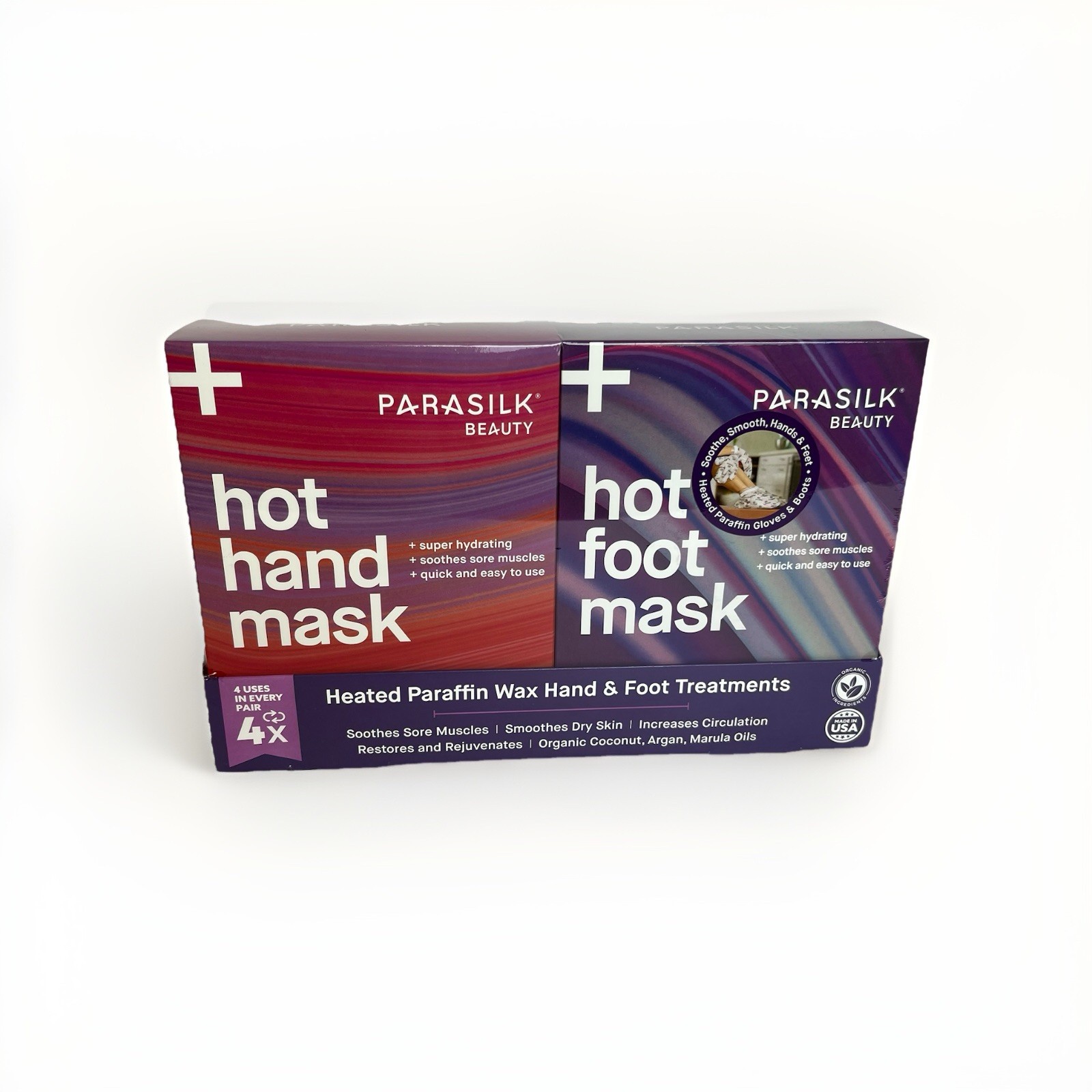 PARASILK Beauty HEATED Paraffin Wax Hand Foot Mask Set 4 Use Each SELF CARE GIFT