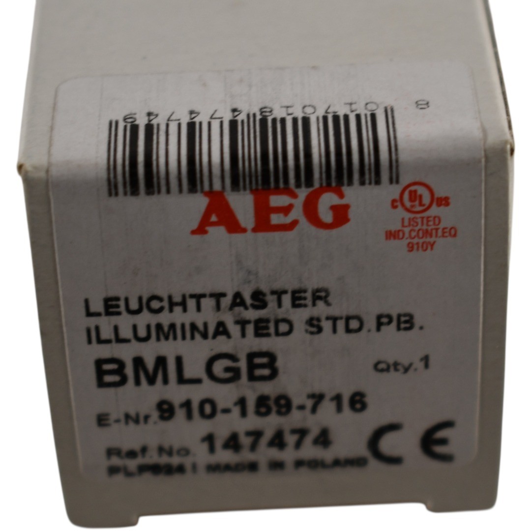 NEW AEG BMLGB 910-159-716 Illuminated Pushbutton Switch Blue