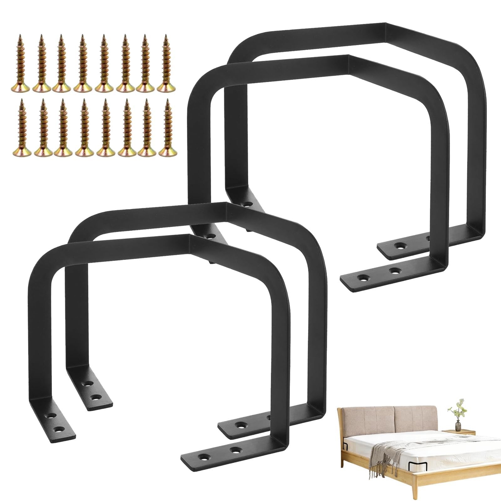 4 PCS Metal Corner Mattress Stoppers Prevent Sliding Retainer Bar Stabilizer