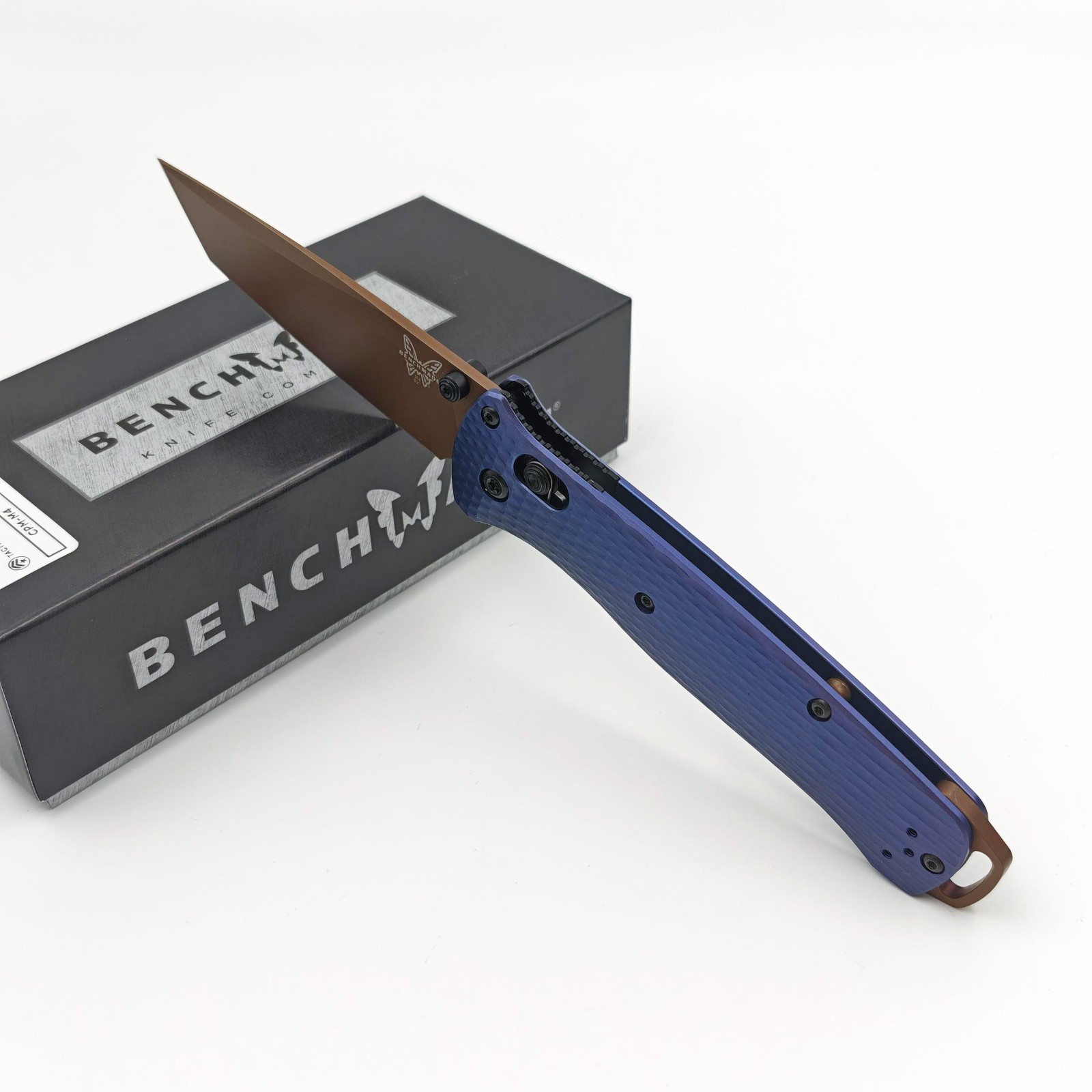 Benchmade 537FE-02 Bailout Crater Blue Handle AXIS Lock Drop Folding Knife