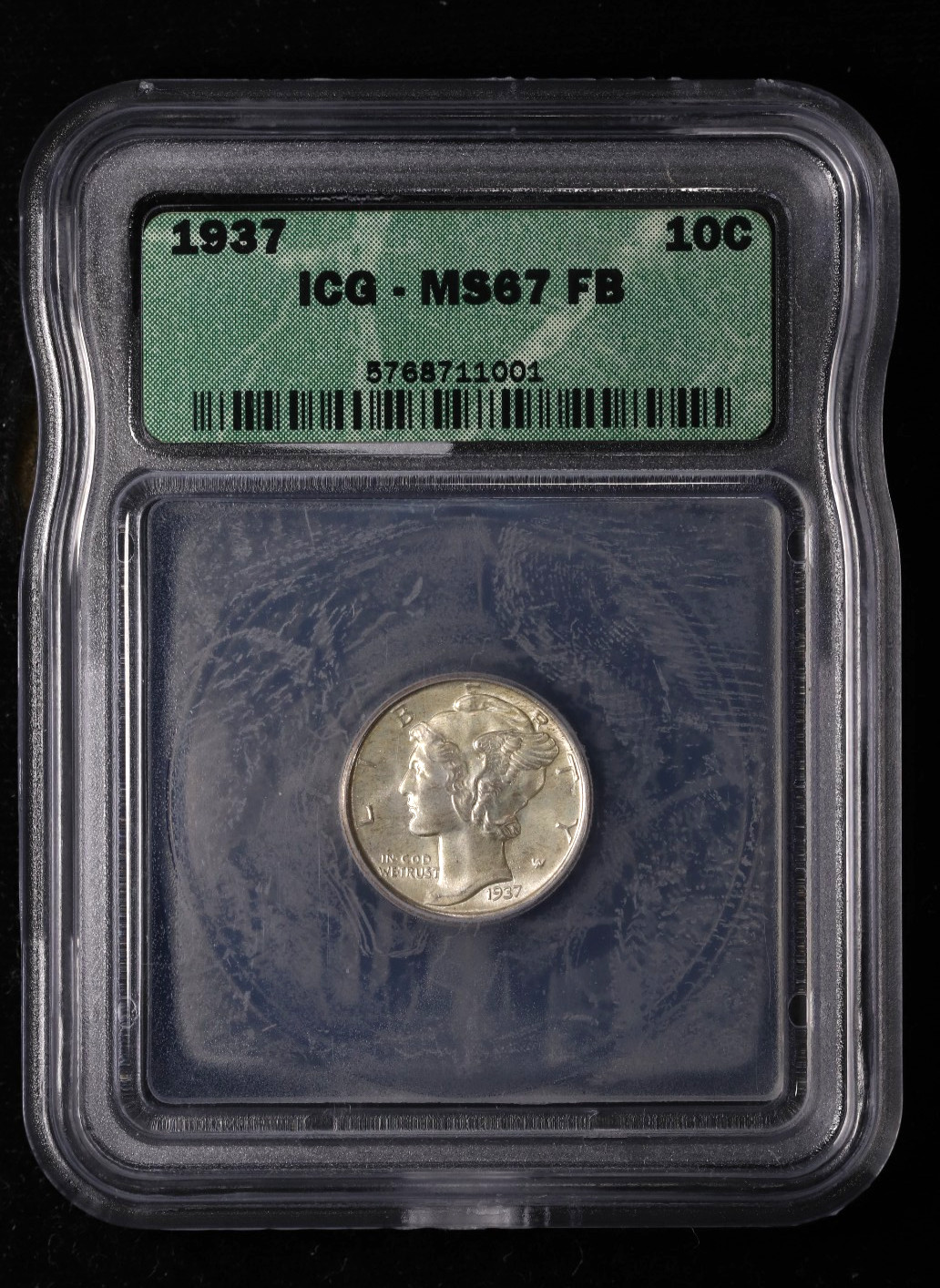 1937 Mercury Dime 10C ICG MS67 FB