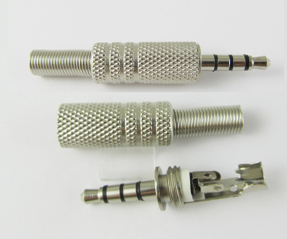 1pc 3.5mm 1/8inch 4 pole Audio Video Connector Plug Nickel Plated