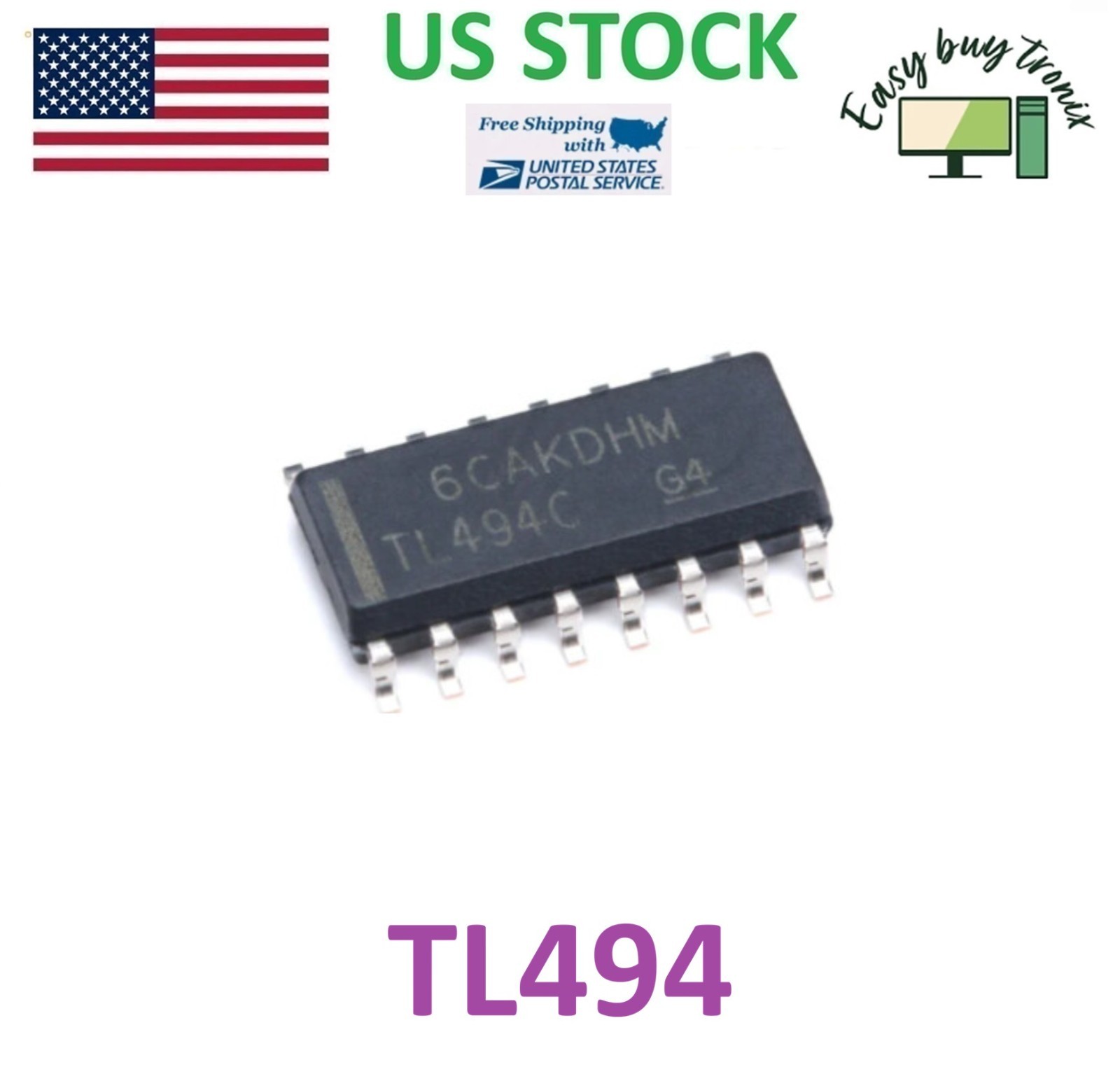10Pcs TL494 TL494C TL494CD TL494CDR  Original TI  SOP-16 SMD IC