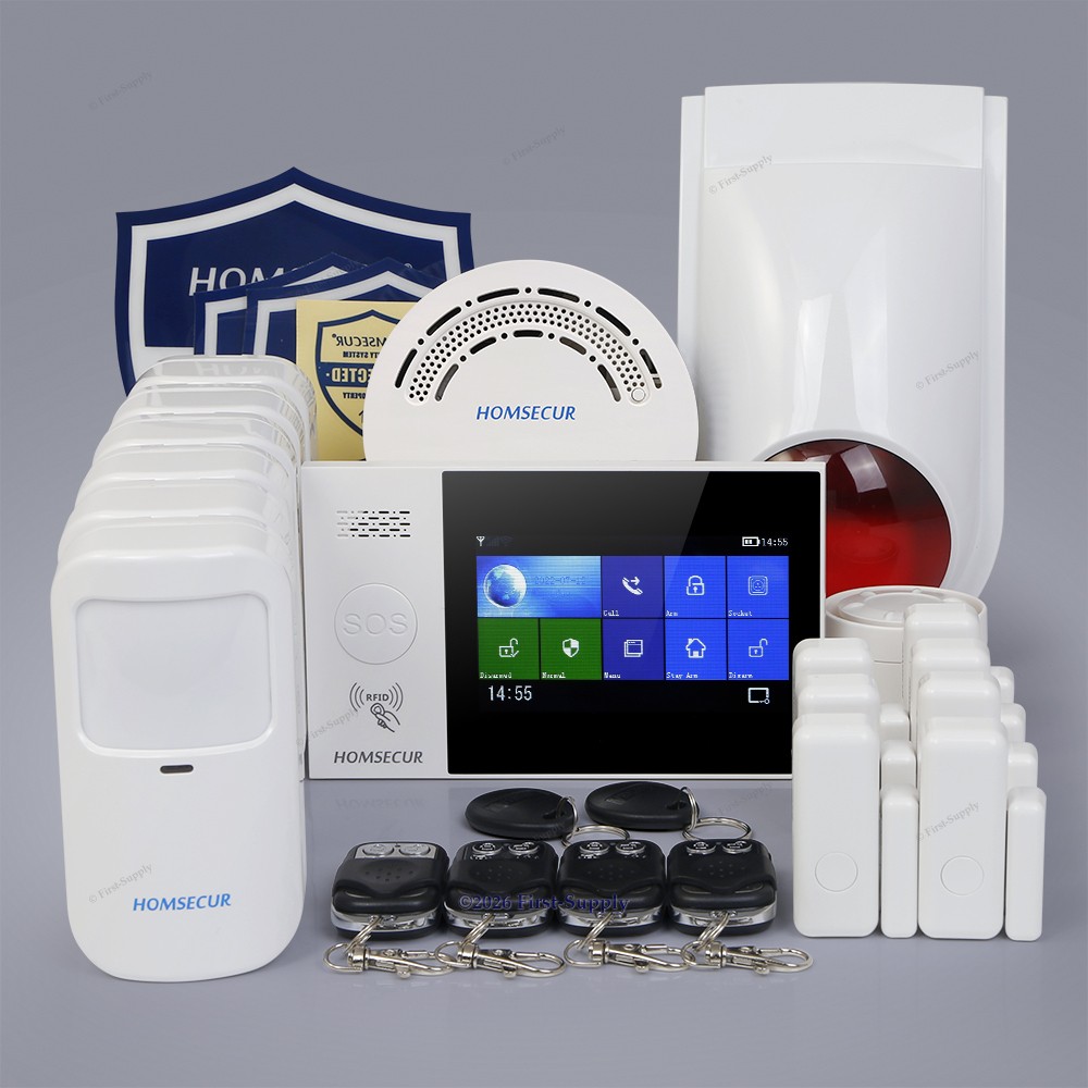 HOMSECUR Wireless WIFI 4G GSM LCD Home Alarm System Touch Screen