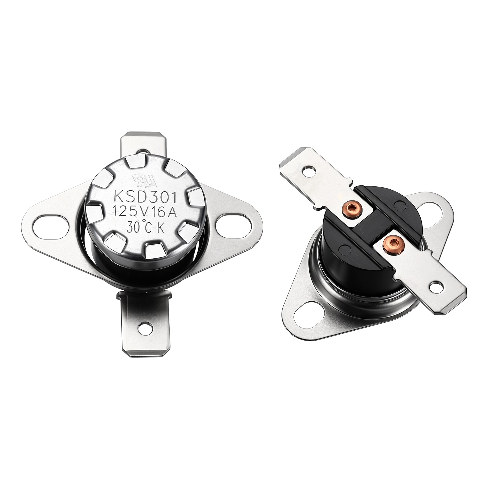 2 Pcs KSD301 Thermostat 30°C/86°F Snap Disc Temperature Switch Bakelite