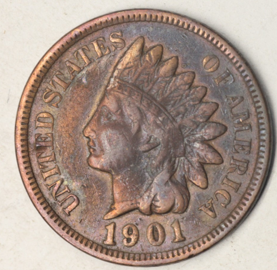 Indian Head Penny Coin Lot 1901 *VERY NICE *FULL LIBERTY* $FREE SHIPPING$