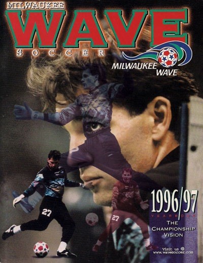 Milwaukee Wave Soccer Program 1996/97 Season Program Cover On 12x8in Metal Sign