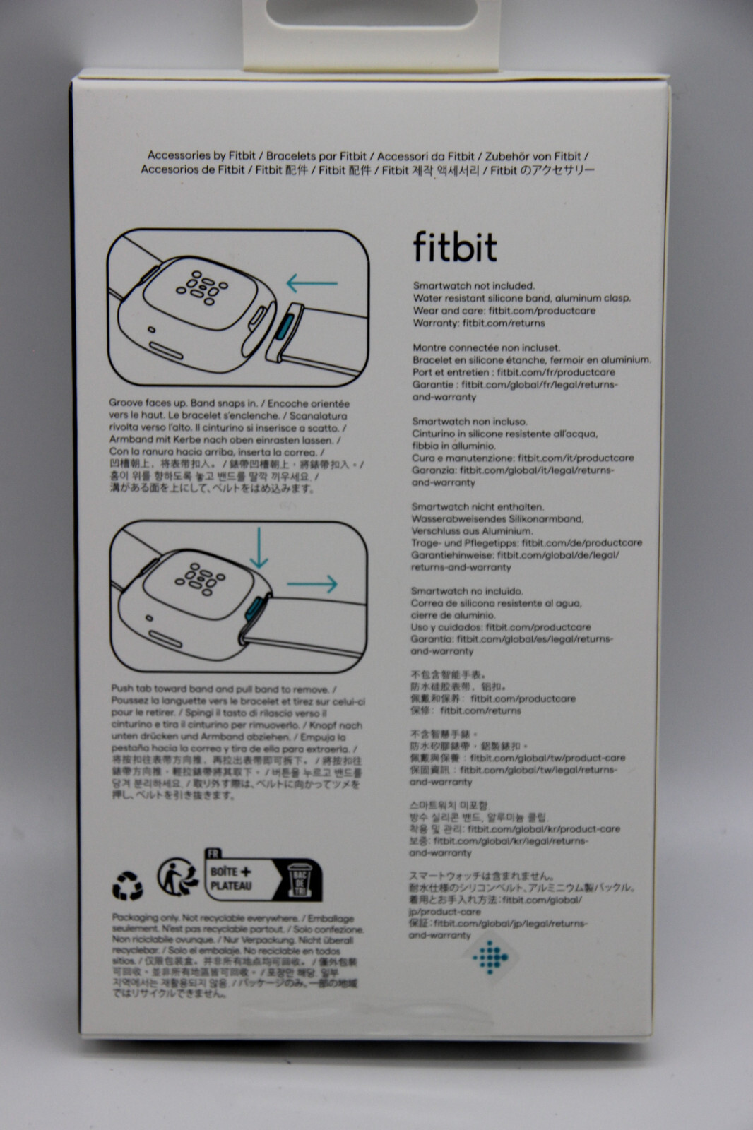 Fitbit Versa 3, Versa 4, Sense, Sense 2 Sport Band - White / Gold - Small
