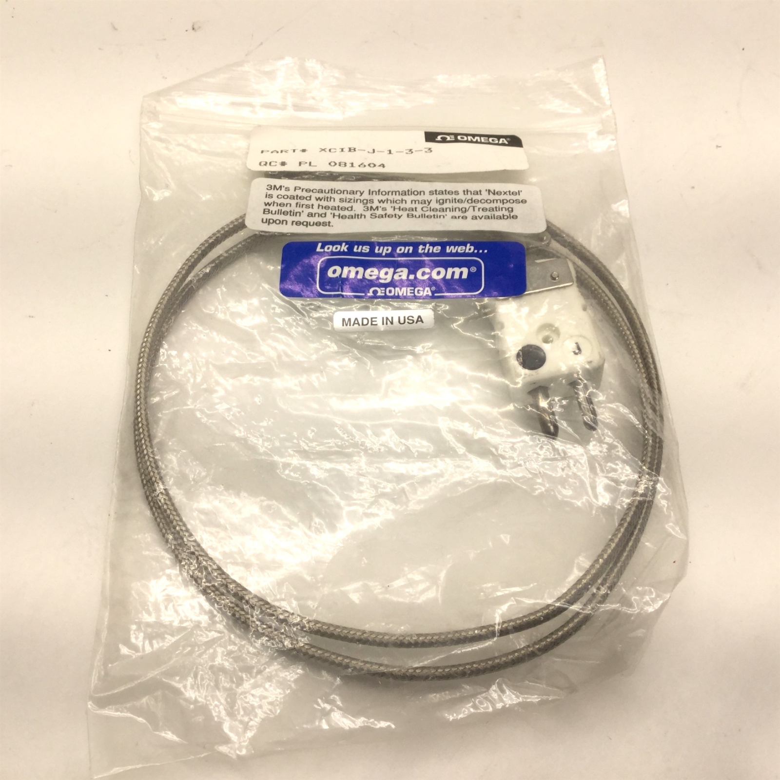 New In Box Omega XCIB-J-1-3-3 Thermocouple, J Type, Length: 3', NHXH Standard