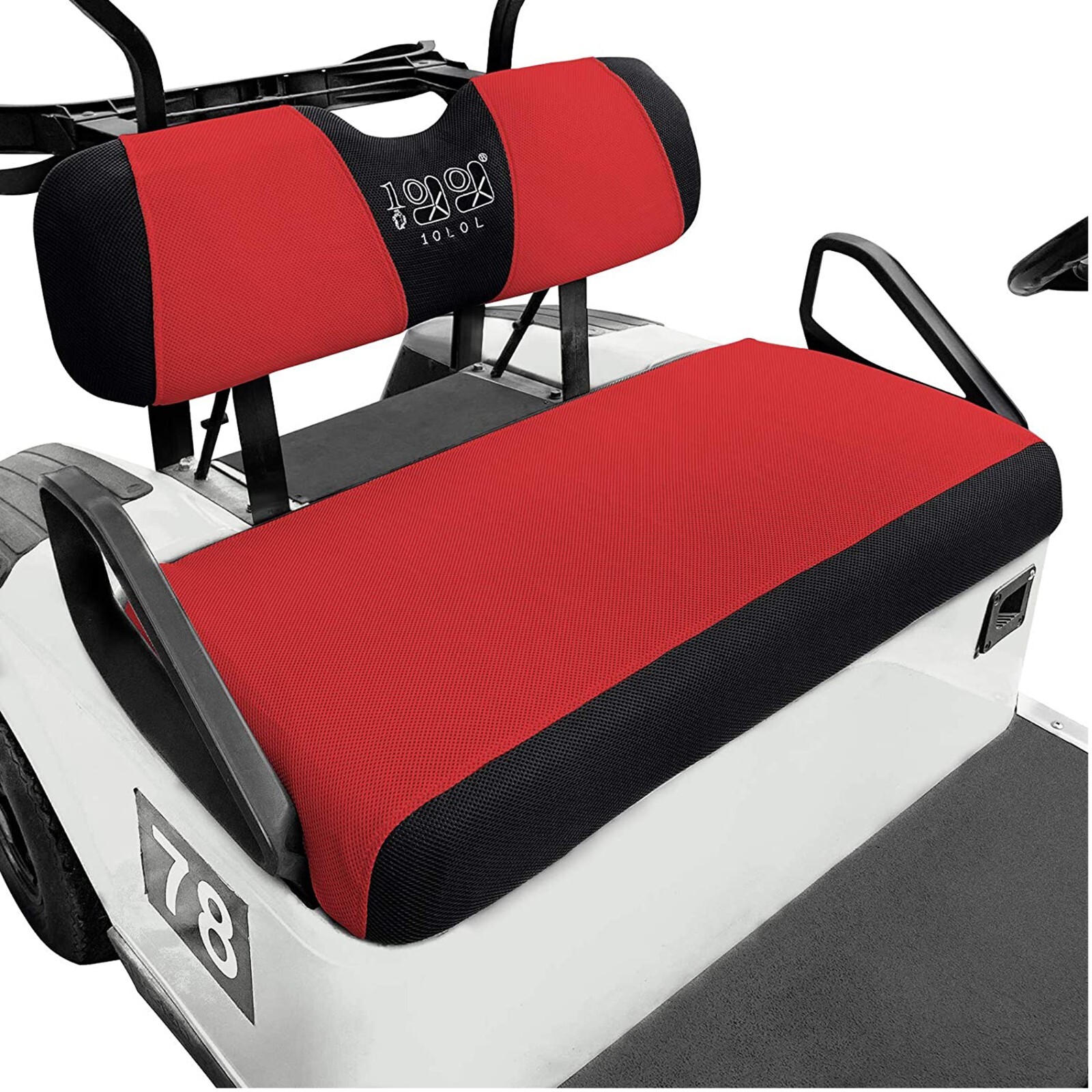 10L0L Red Golf Cart Seat Cover for Club Car DS EZGO TXT RXV, Mesh Seat Protector