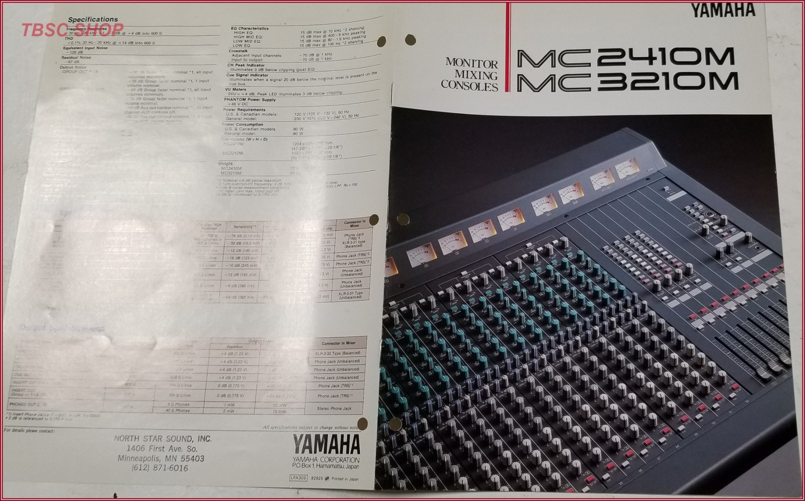 Yamaha MC2410M MC3210M Series Monitor Mixing Consoles Sales Brochure