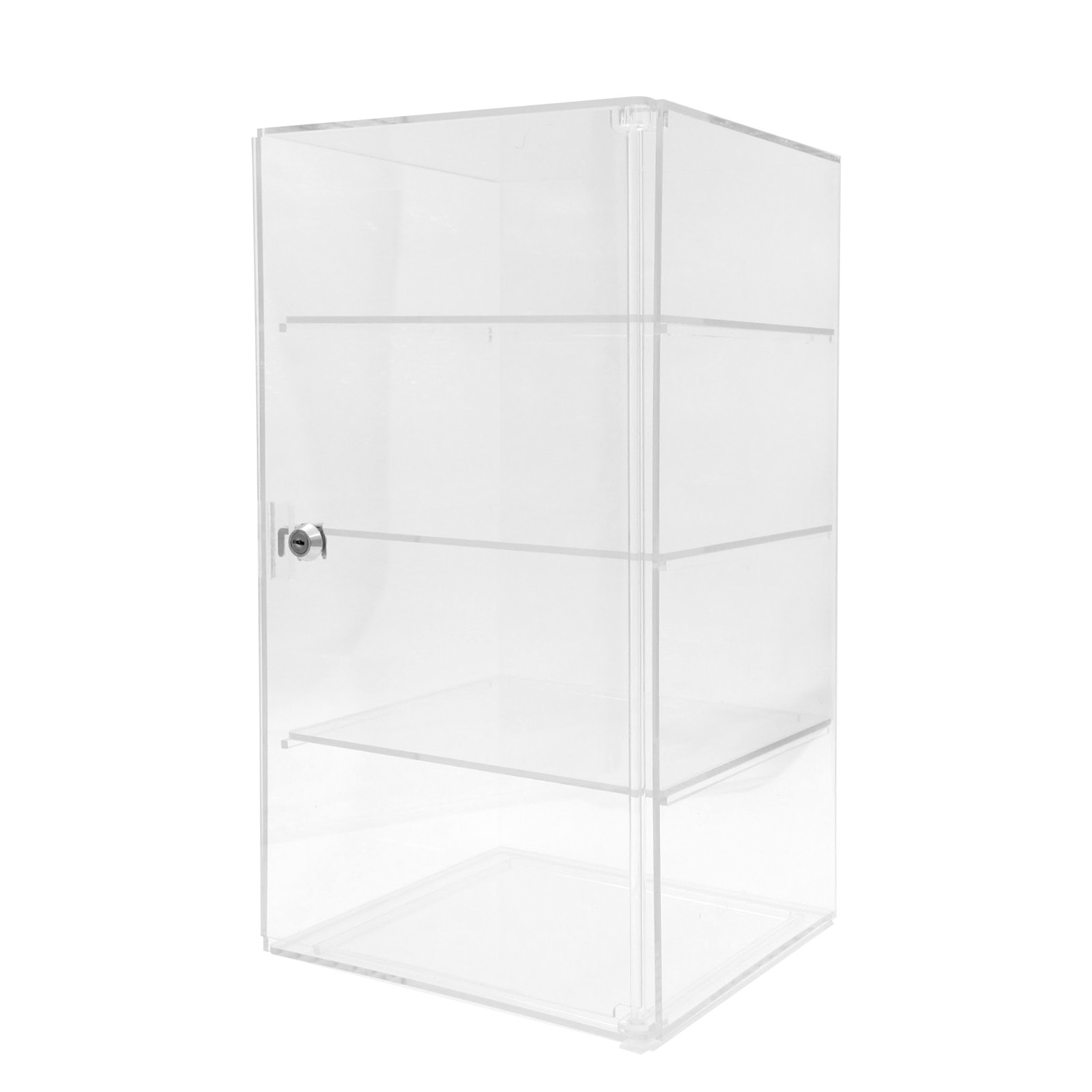 4-Shelf Acrylic Display Case - 9¾”W x 9¾”D x 18½"H - With Lock and Key