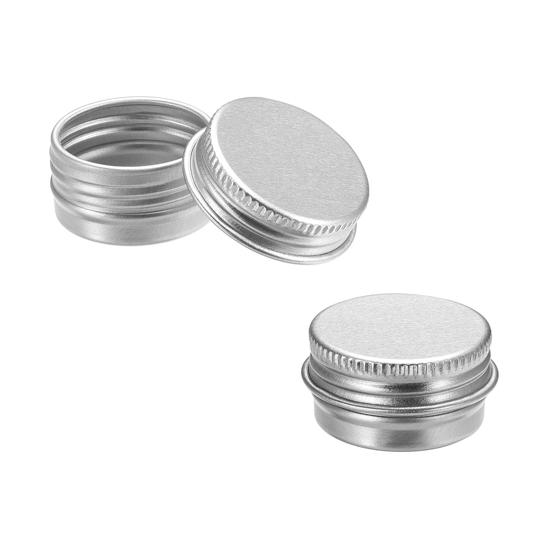 0.17 oz Round Aluminum Cans Tin Can Screw Top Metal Lid Containers 5ml, 12pcs