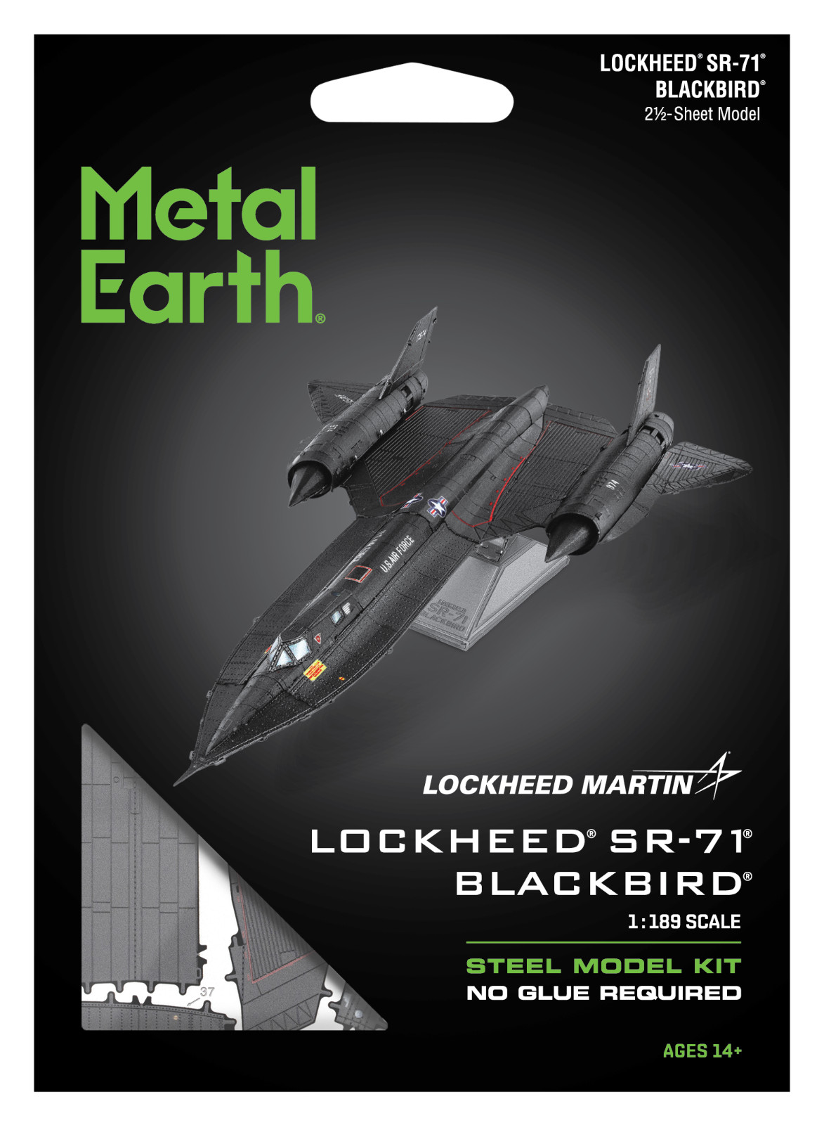 Fascinations Metal Earth LOCKHEED MARTIN SR-71 BLACKBIRD 3D Steel Model Kit