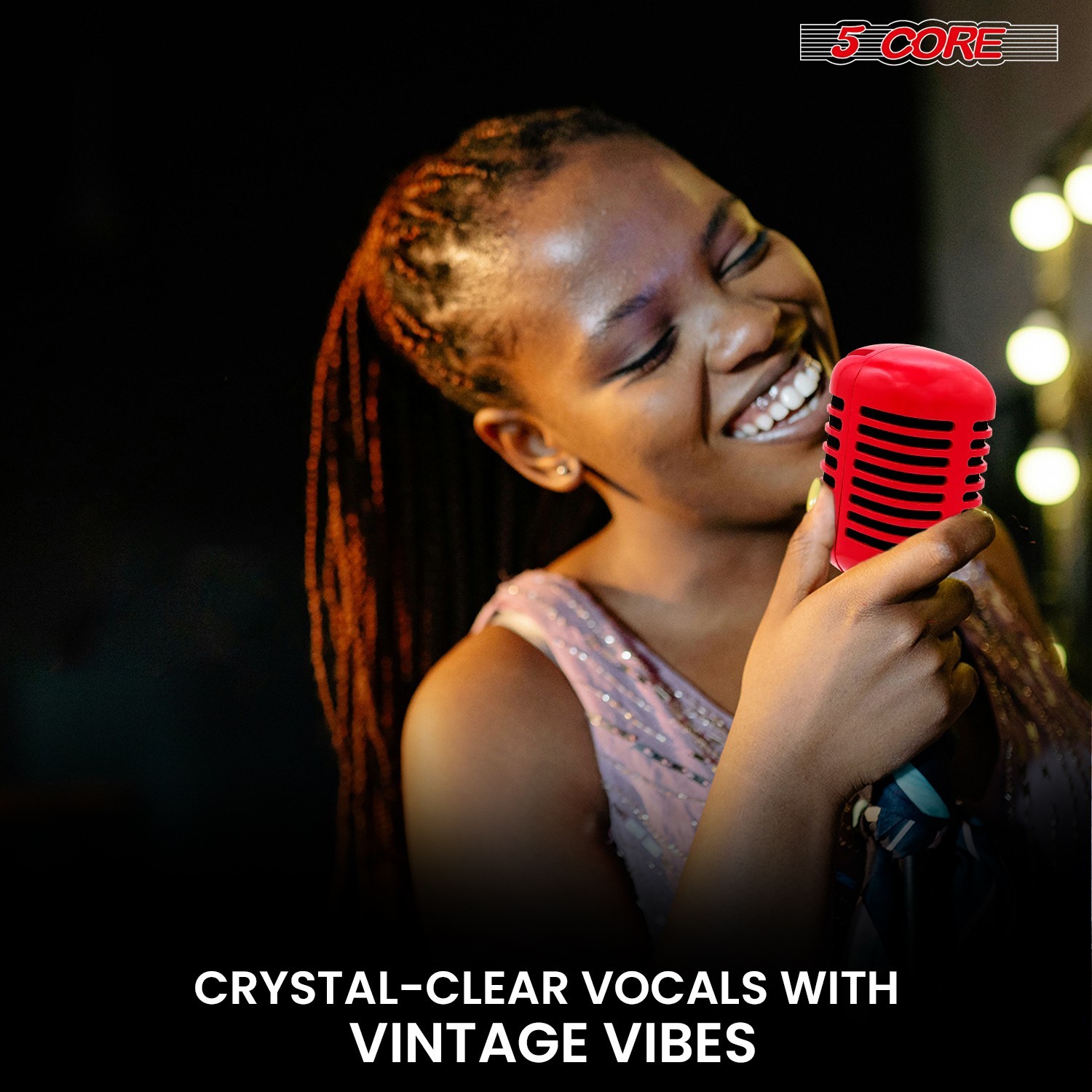 5 Core Retro Dynamic Vocal Iconic Microphone Vintage Classic Unidirectional Mic