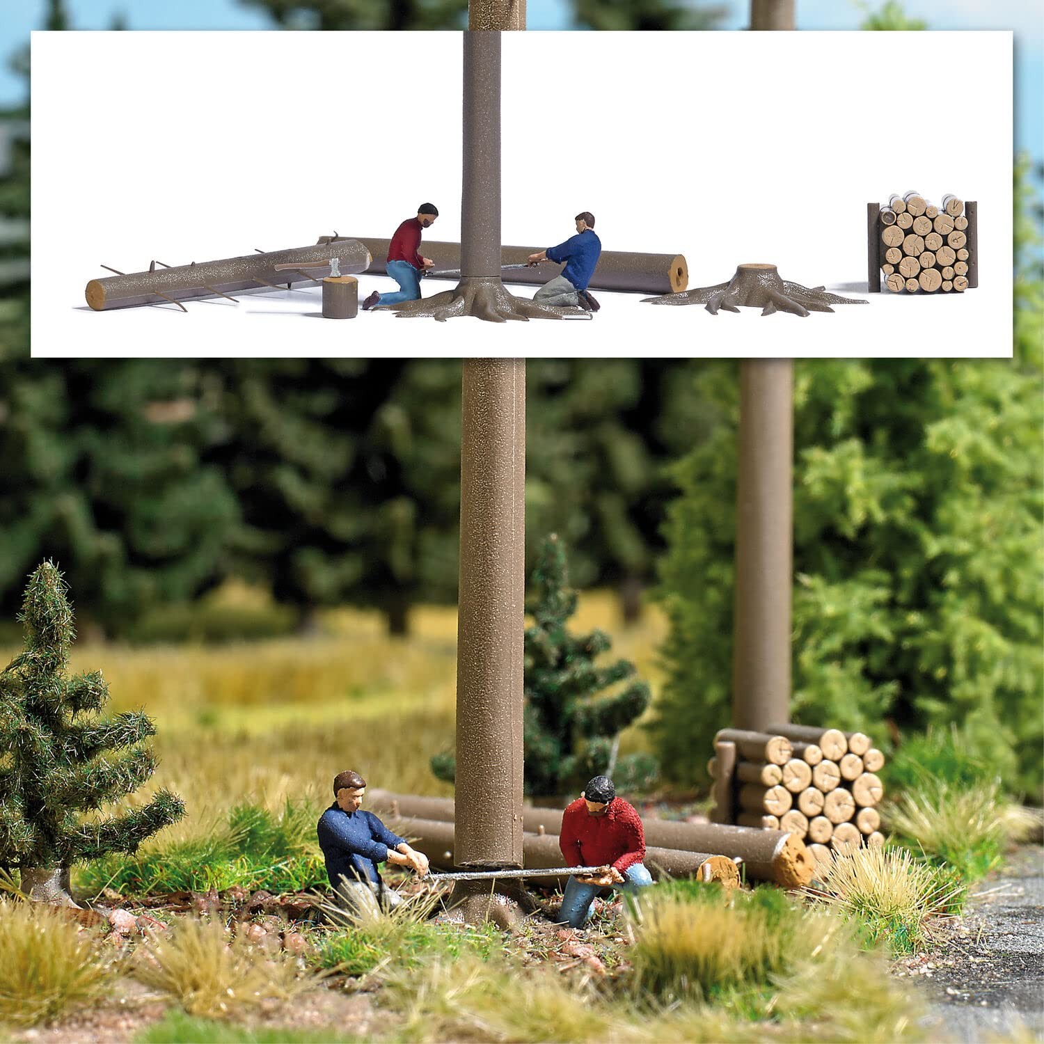 Busch 7973 H0 Action Set Tree Felling