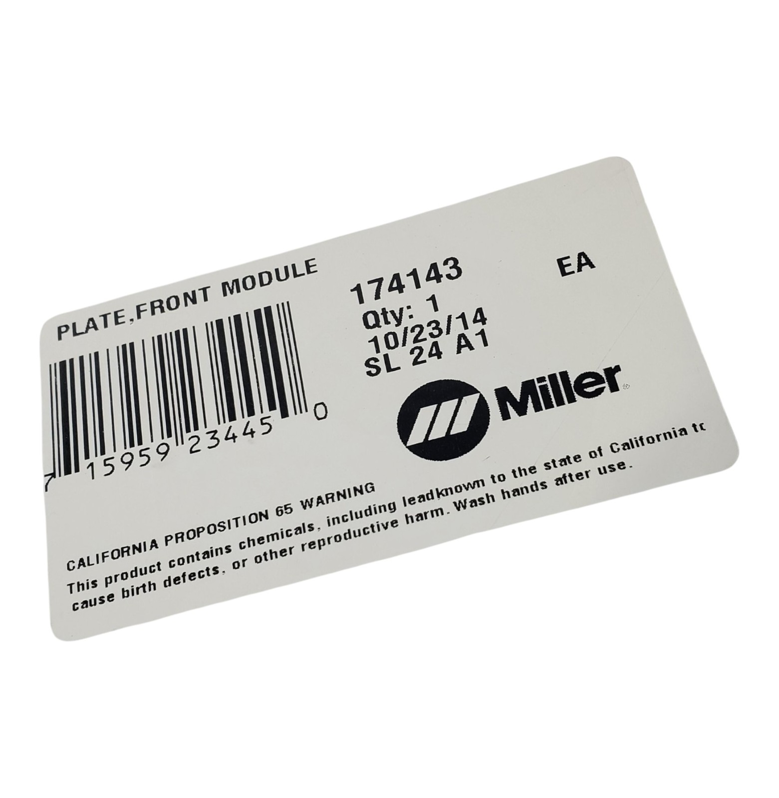 MILLER WELDING PLATE FRONT MODULE 174143 NEW OEM 174143