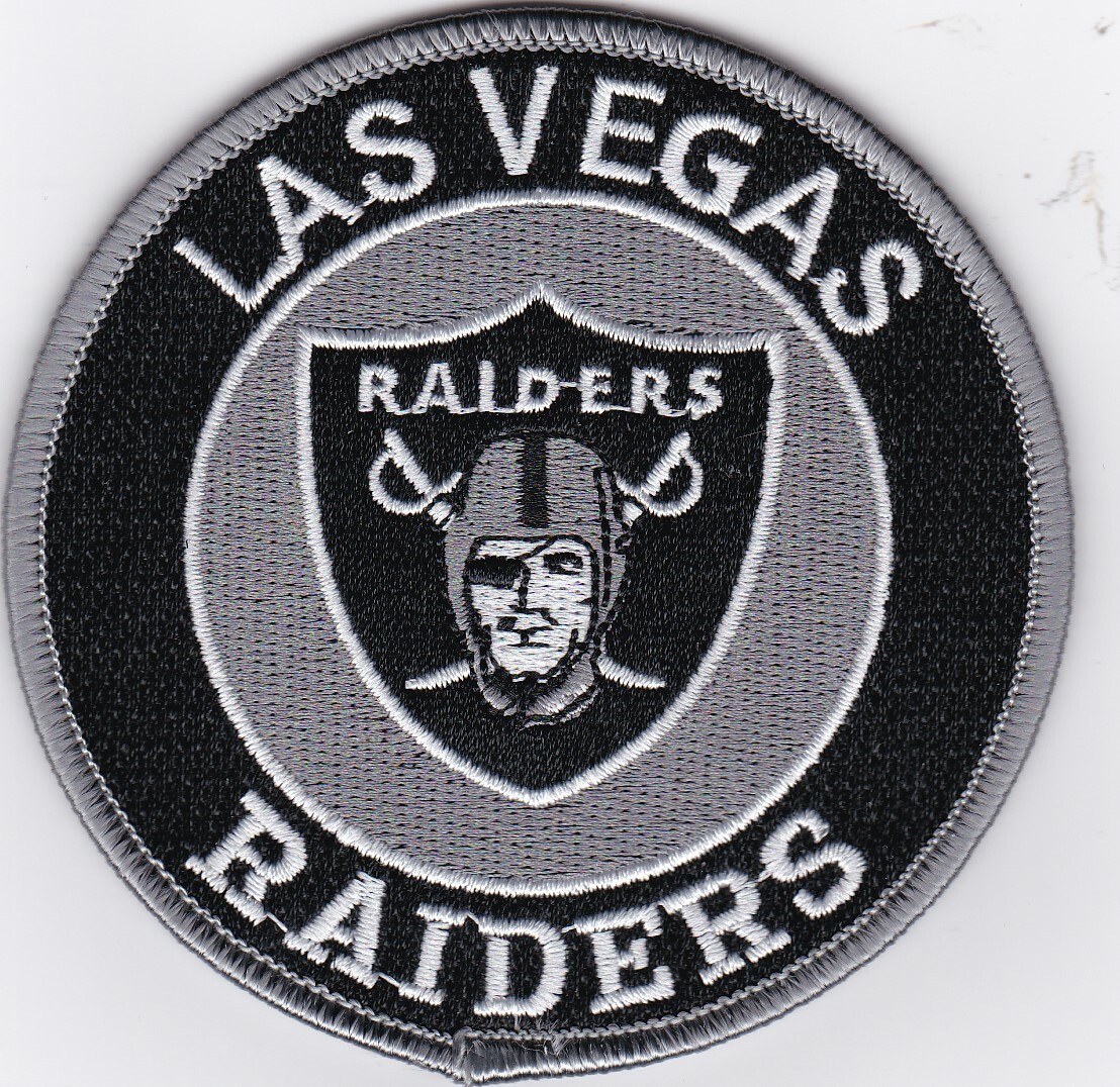 LAS VEGAS OAKLAND RAIDERS 3.5 INCH SEW/IRON ON PATCH EMBROIDERED NFL FOOTBALL