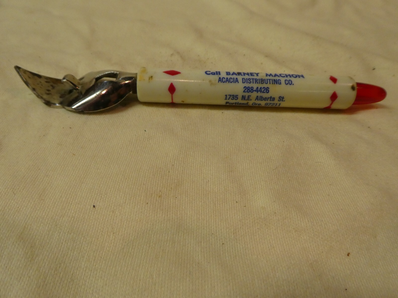 Vintage Bottle & Can Opener Acacia Distributing Co Portland, OR