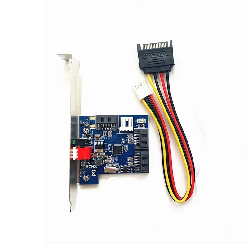 Dual Channel Hard Disk Accelerator Card 2-Port SATA 2.0 HW RAID With PCI Bracket