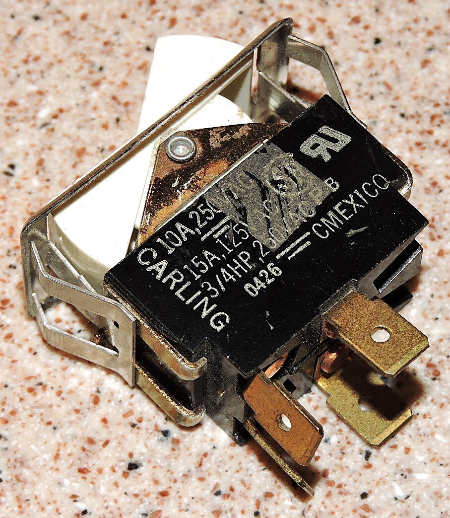Blodgett 6501 OEM Switch, Rocker, ON/OFF, DPST, White