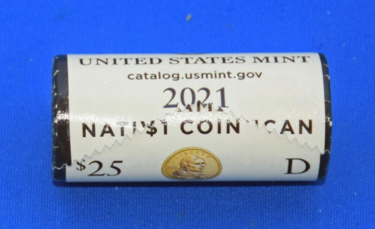 2021 D Native American Dollar Mint Roll  Heads/Tails