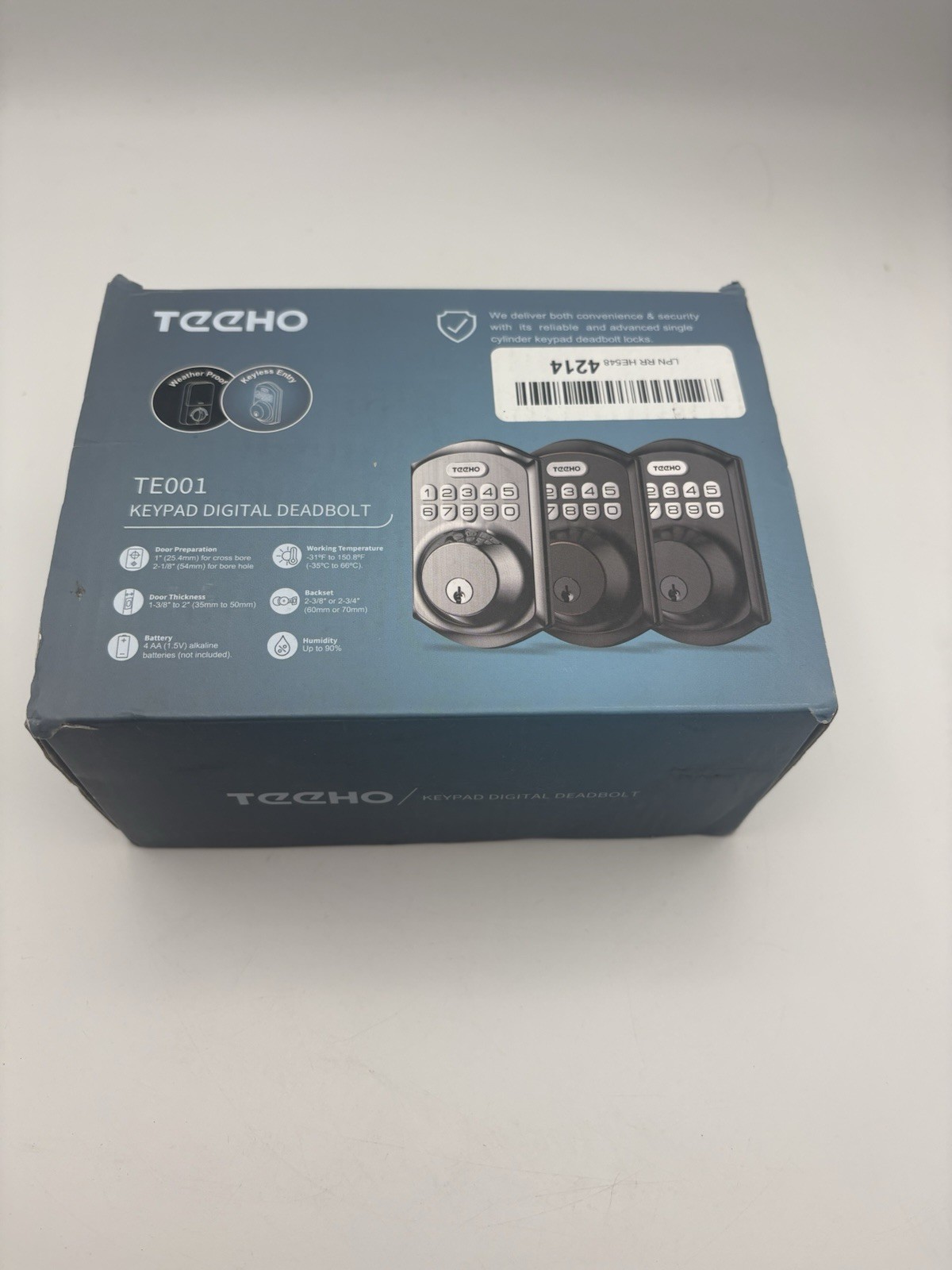 TEEHO TE001 Keypad Digital Deadbolt Oil Rubbed Bronze Weatherproof Keyless Entry