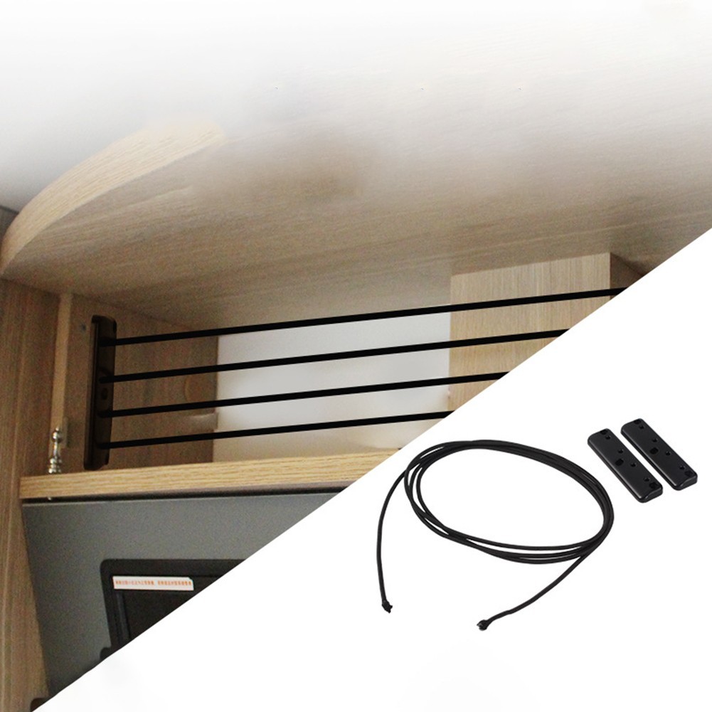 Car RV Cabinet Cargo Net Rack with Anti Fall Design and Rope for Secure Storage
