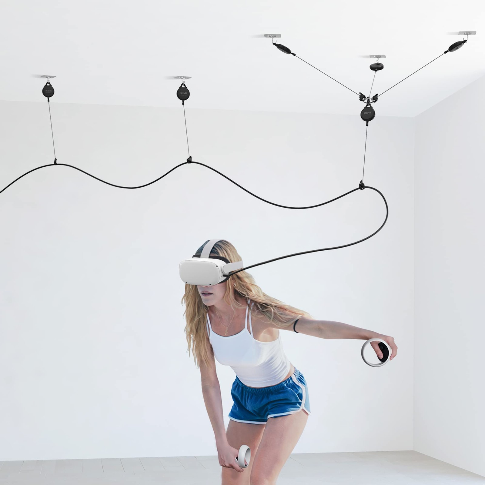 [Pro Version] KIWI design VR Cable Management, 3 Packs VR Pulley System Compa
