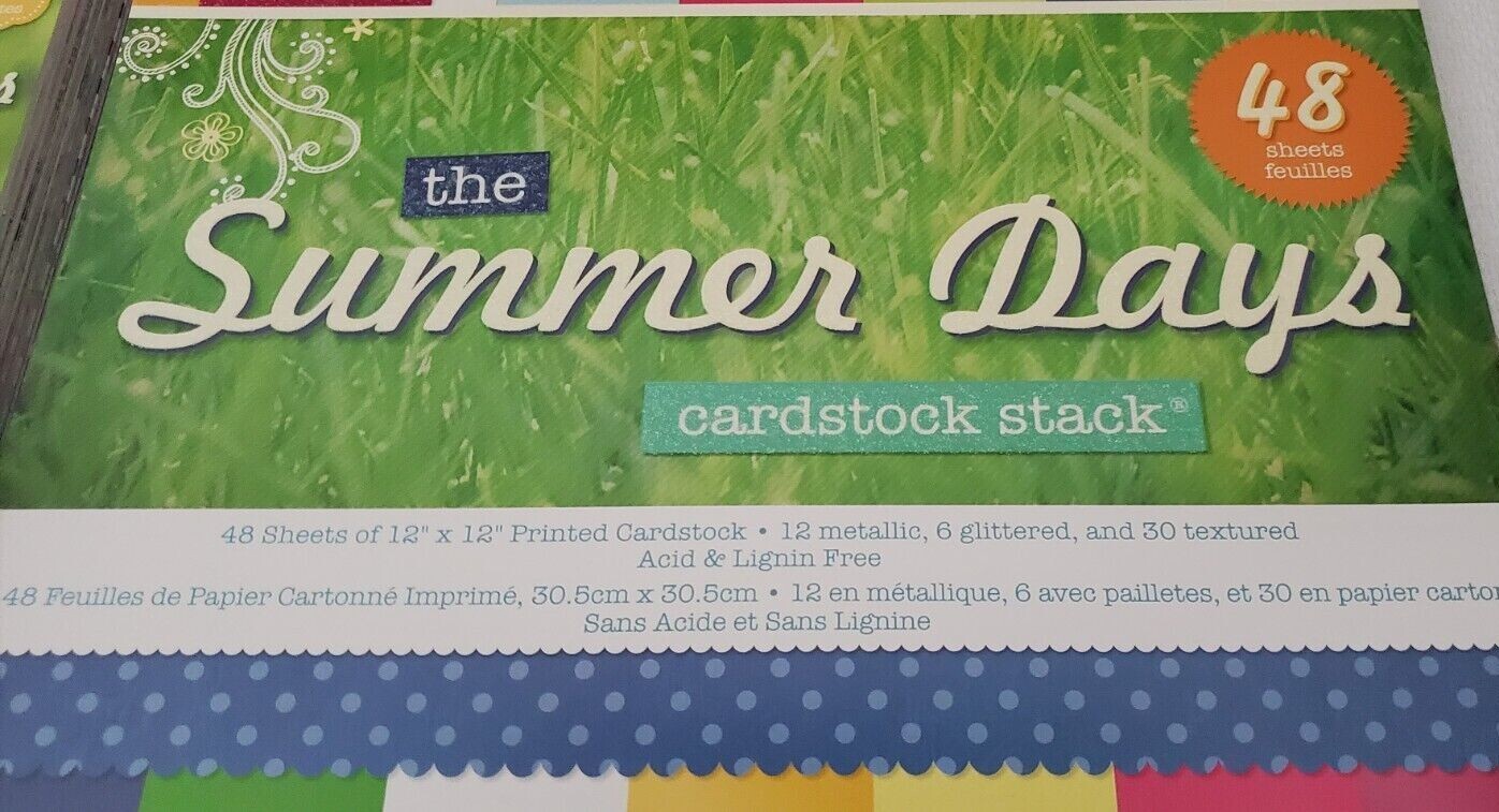 NEW Summer Days Set of 2 Paper Packs, 1 Matstack, & 1 Adhesive Brights Matstack 