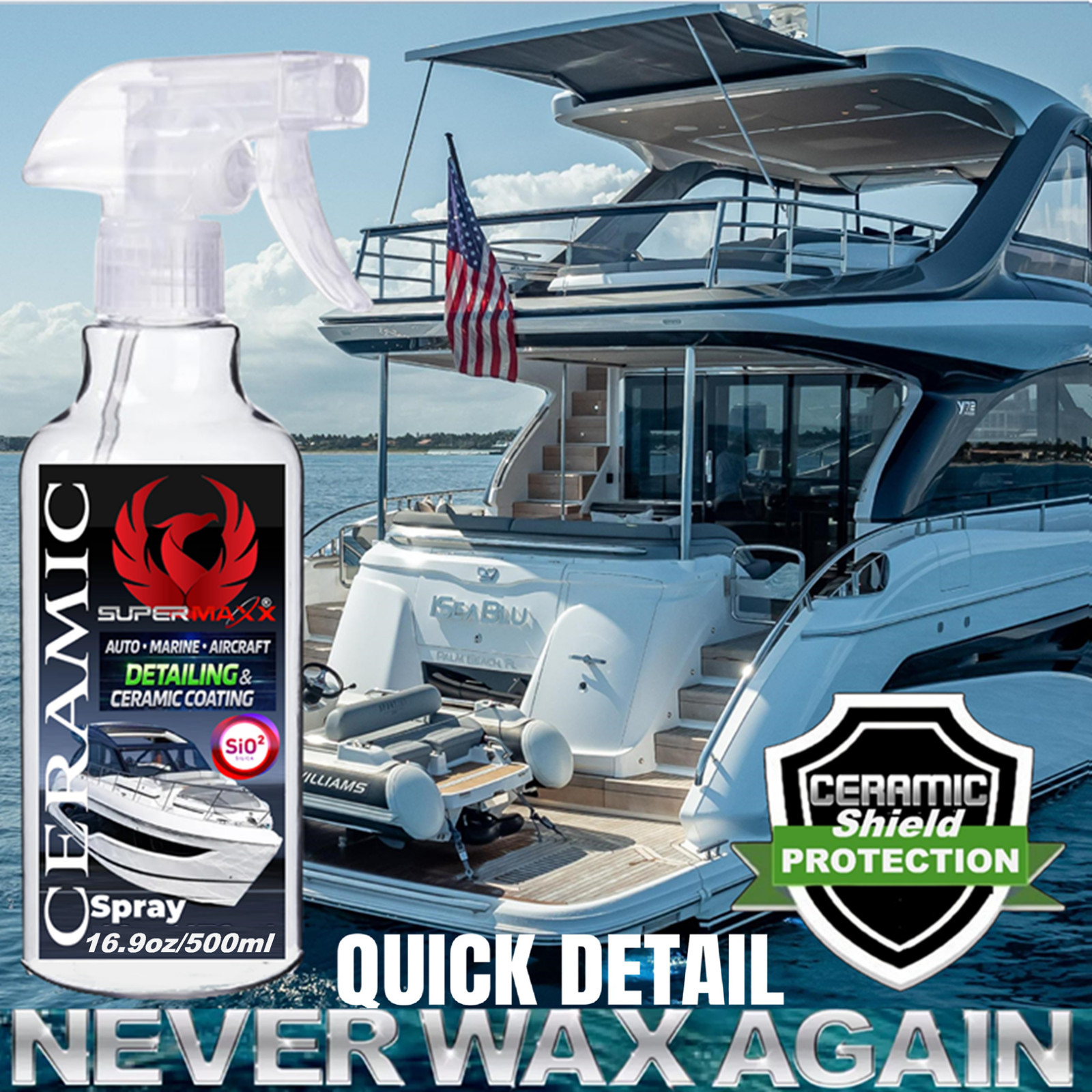 MARINE SIO2 QUICK DETAIL CERAMIC BOAT COATING ADVANCED PROTECTION -16.9 OUNCE