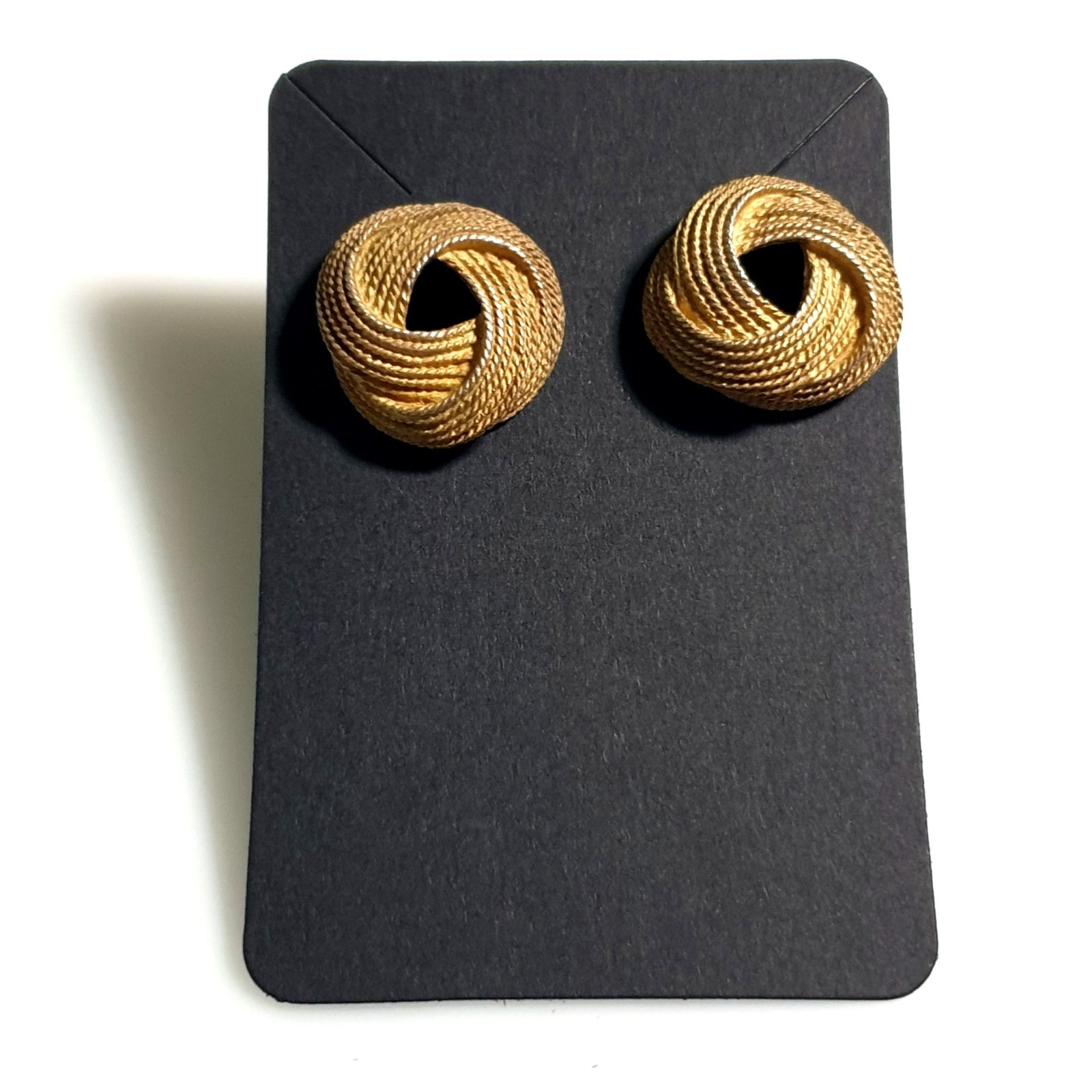 Gold Tone Twisted Rope Design Stud Earring Women Retro Vintage Mom Gift Weighted