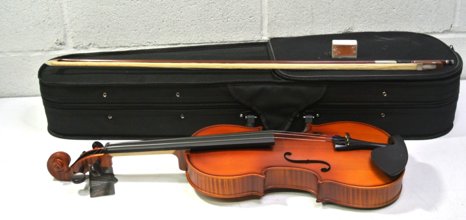 Zuwei 4/4 Acoustic Violin Flamed Maple Back Solid Spruce Top With Case **READ**